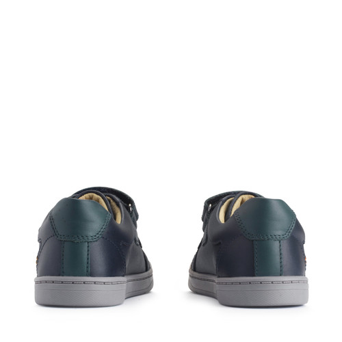 Start Rite Explore Navy Blue/teal Leather Boys Riptape Pre-school Shoes