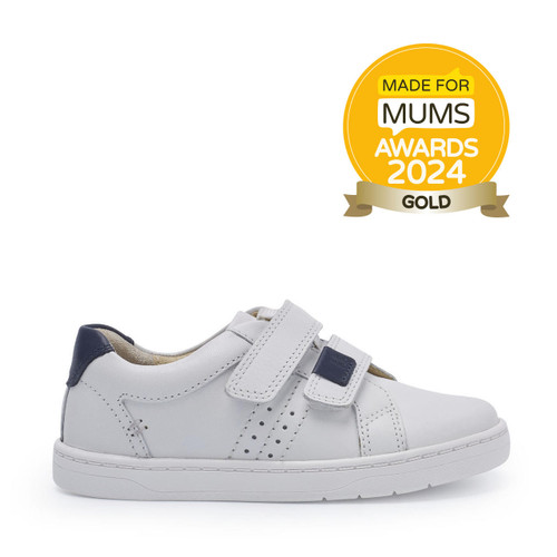 start rite Explore White leather boys rip-tape pre-school shoes