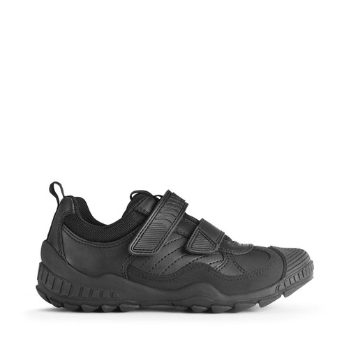 start rite Extreme Pri Black leather boys tough rip-tape school shoes