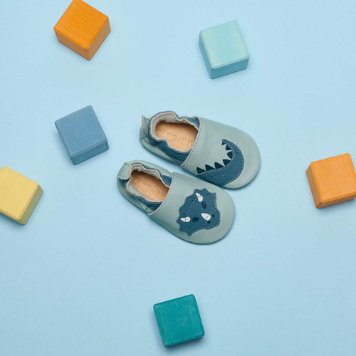 Start Rite Fable Dusty Sage Leather Dino Baby Pram Shoes