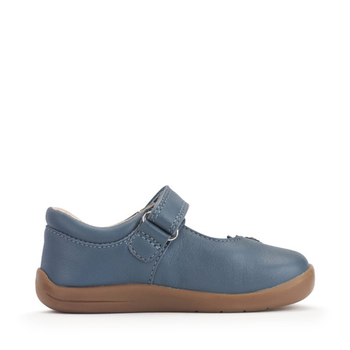 Start Rite Fairy Tale Denim Blue Leather Girls Rip-tape First Walking Shoes