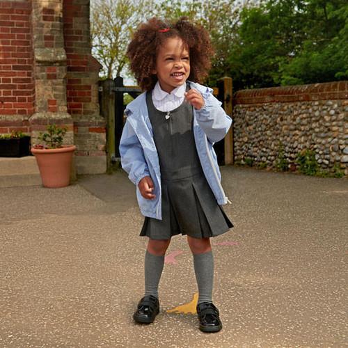 Start Rite Fantasy Black Patent Girls Rip-tape First School Shoes