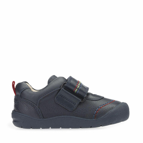 Start Rite First Zak Navy Blue Leather Boys Rip-tape First Walking Shoes