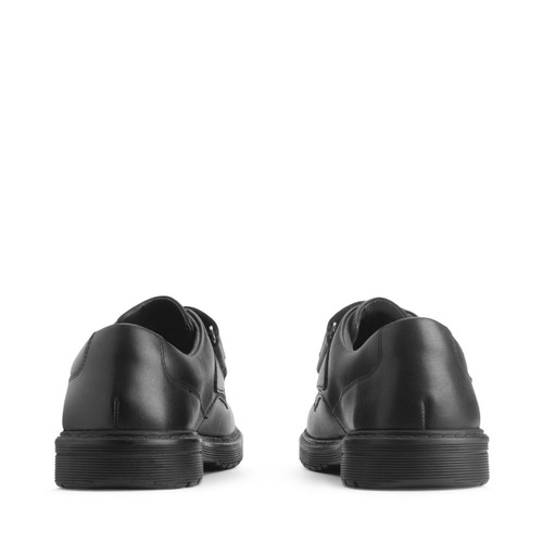 Start Rite Glint Black Leather Boys Rip-tape School Shoes
