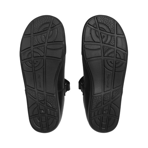 Start Rite Grade Black Leather Simply By Start-Rite Girls Rip-tape Dual-Fit School Shoes