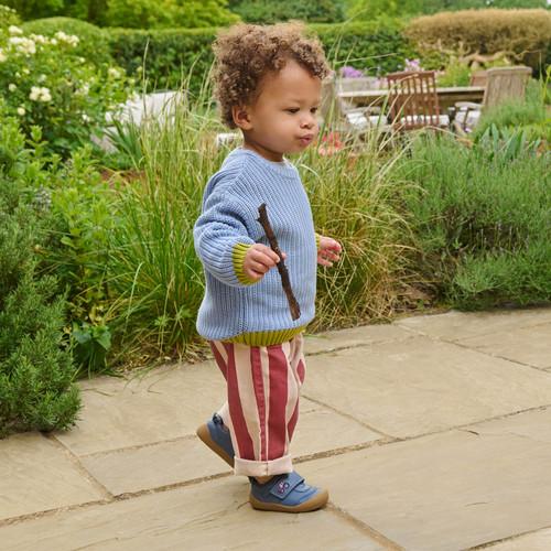 Start Rite Harvest Denim Blue Leather Rip-tape Baby First Walking Shoes