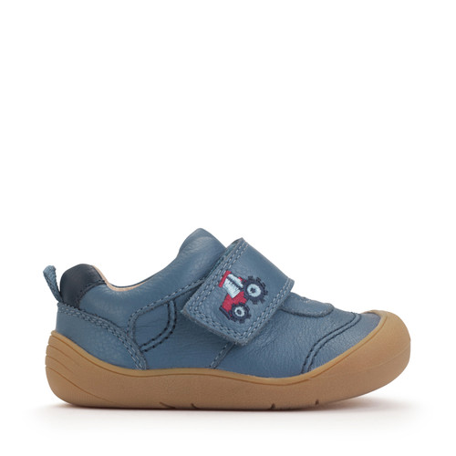 start rite Harvest Denim blue leather rip-tape baby first walking shoes