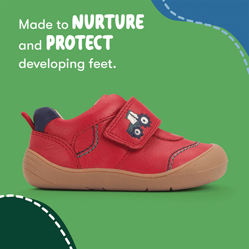 Start Rite Harvest Red Leather Rip-tape Baby First Walking Shoes