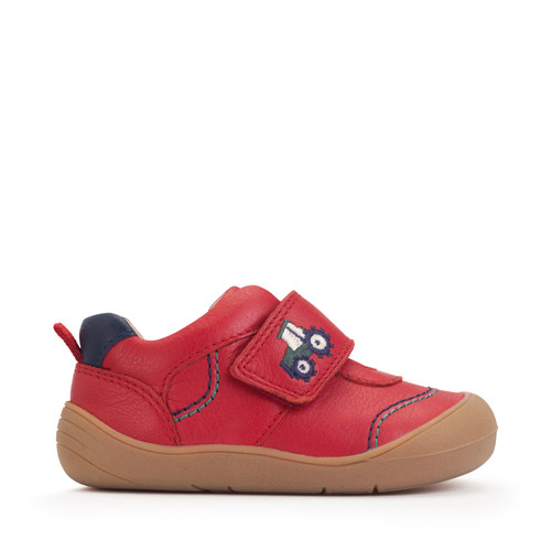 start rite Harvest Red leather rip-tape baby first walking shoes
