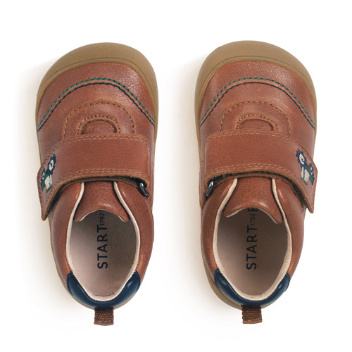 Start Rite Harvest Tan Leather Rip-tape Baby First Walking Shoes