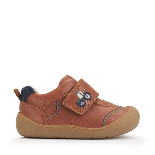 start rite Harvest Tan leather rip-tape baby first walking shoes