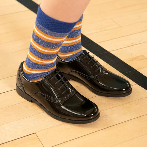 Start Rite Hermione Black Patent Girls Lace-up Closed School Shoes