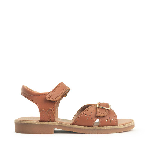 start rite Holiday Tan leather girls rip-tape sandals