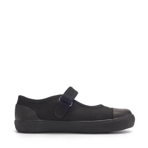 Start Rite Hop Hop Black Rip-tape Canvas School Plimsoll