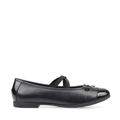 start rite Idol Black leather/patent girls slip-on school shoes