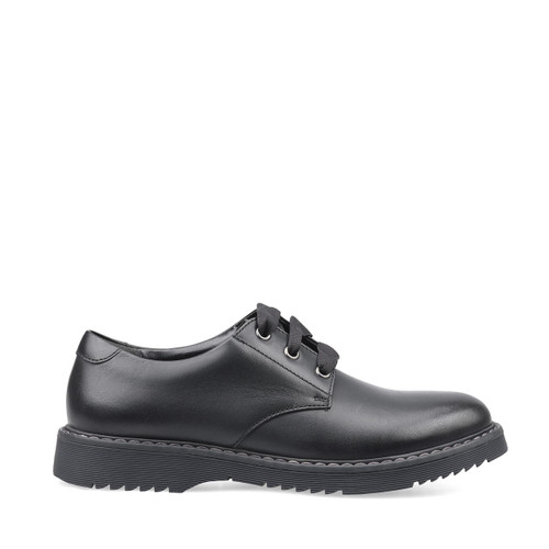 start rite Impact Black leather girls lace-up Angry Angels school shoes
