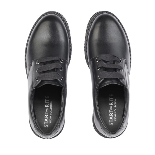 Start Rite Impact Vegan Black Synthetic Girls Lace-up School Shoes