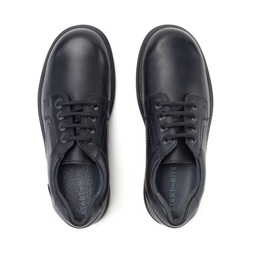 Start Rite Isaac Vegan Black Synthetic Boys Lace-up School Shoes