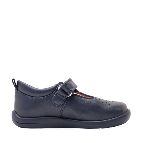 Start Rite Jigsaw Navy Leather Boys Rip-tape First Walking Shoes