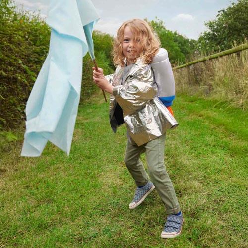 Start Rite Kicks Denim Blue Check Kids Closed Rip-tape Canvas Shoes