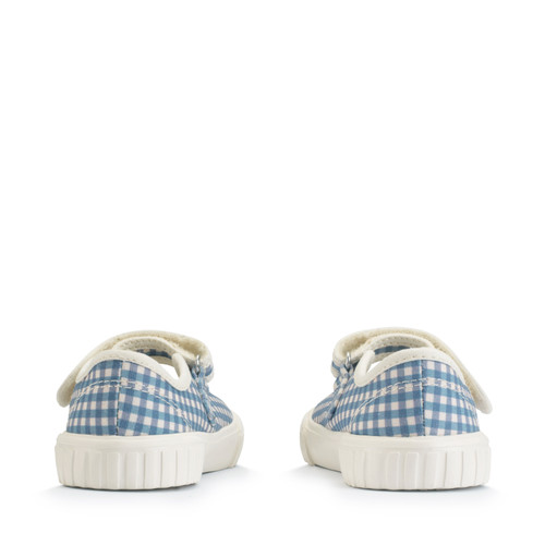 start rite Lemonade Denim blue gingham canvas girls single bar rip-tape canvas shoes