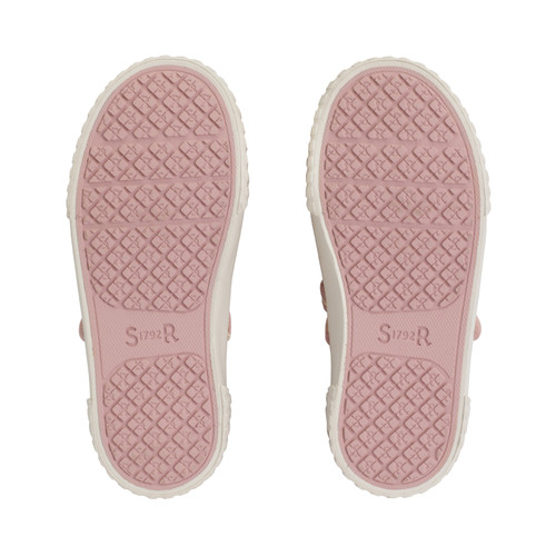 Start Rite Lemonade Dusty Pink Flower Girls Single Bar Rip-tape Canvas Shoes