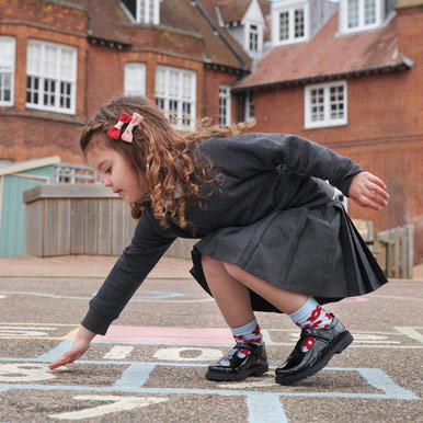 Start Rite Liberty Black Patent Girls T-bar First School Shoes