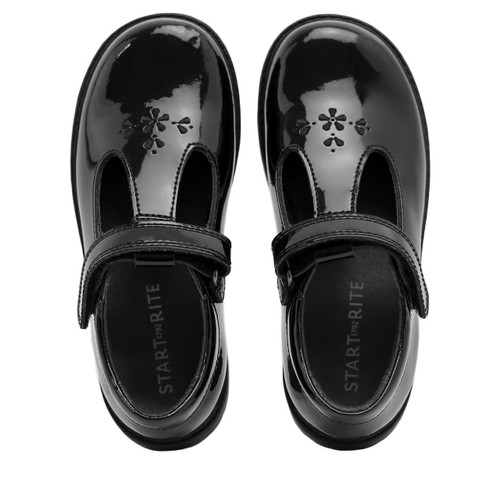Start Rite Liberty Black Patent Girls T-bar First School Shoes