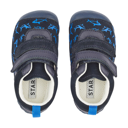 Start Rite Little Fin Navy Nubuck Boys Rip-tape Pre-walkers