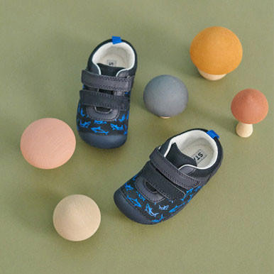 Start Rite Little Fin Navy Nubuck Boys Rip-tape Pre-walkers