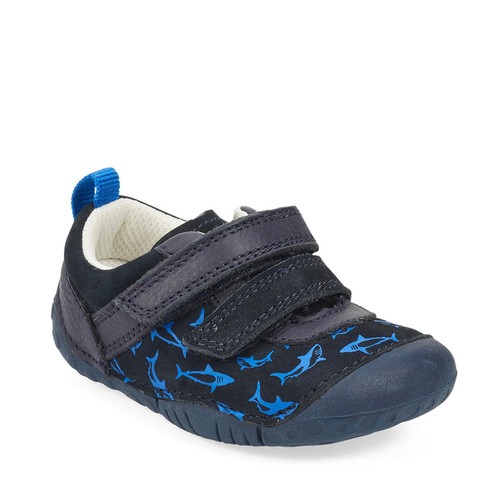 Start Rite Little Fin Navy Nubuck Boys Rip-tape Pre-walkers