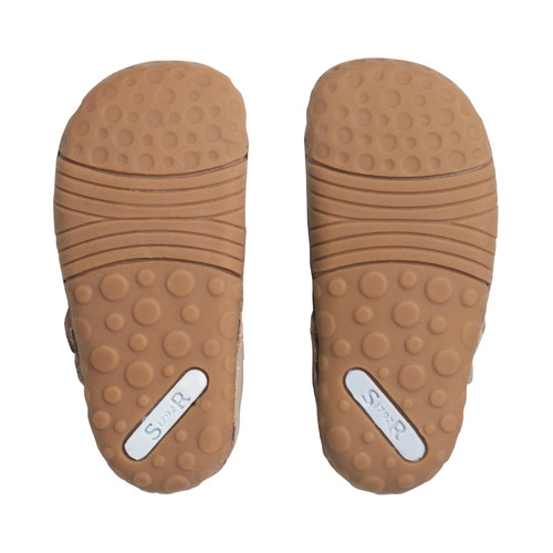 Start Rite Little Paws Taupe Nubuck/leather Bunny Girls T-bar Buckle Pre-walking Shoes