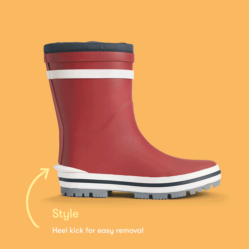 Start Rite Little Puddle Red Slip On Waterproof Wellies