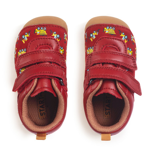 Start Rite Little Smile Red Digger Leather/nubuck Rip-tape Baby Pre-walkers