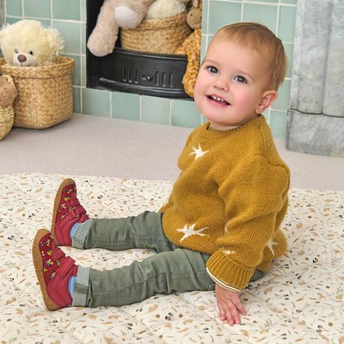 Start Rite Little Smile Red Digger Leather/nubuck Rip-tape Baby Pre-walkers