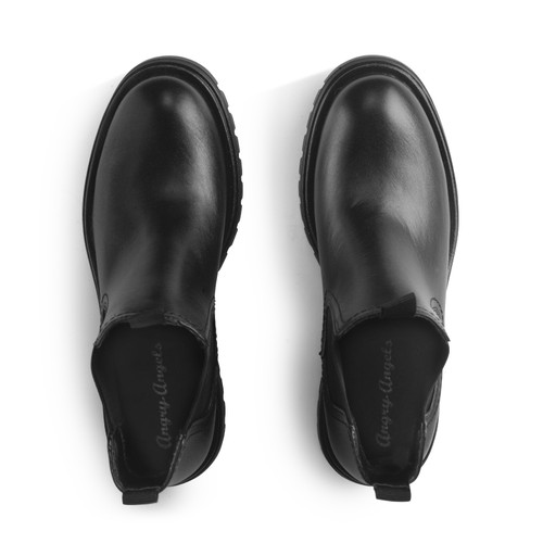 Start Rite London Black Leather Girls Slip-on Angry Angels Chelsea Boots