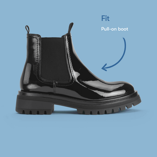 Start Rite London Black Patent Girls Slip-on Angry Angels Chelsea Boots