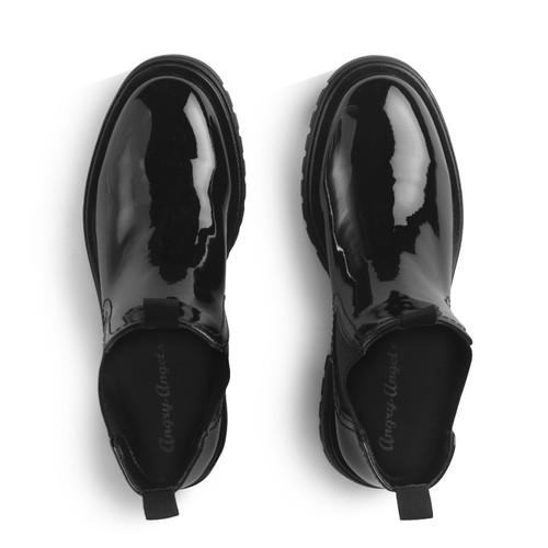 Start Rite London Black Patent Girls Slip-on Angry Angels Chelsea Boots