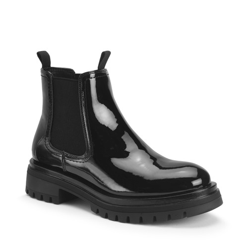 Start Rite London Black Patent Girls Slip-on Angry Angels Chelsea Boots