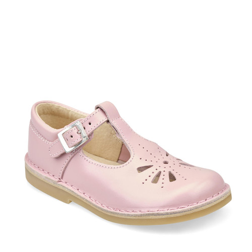 Start Rite Lottie Pink Leather Girls T-bar Buckle Pre-school Shoes