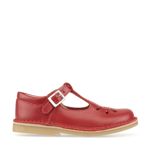 start rite Lottie Red leather classic t-bar buckle shoes