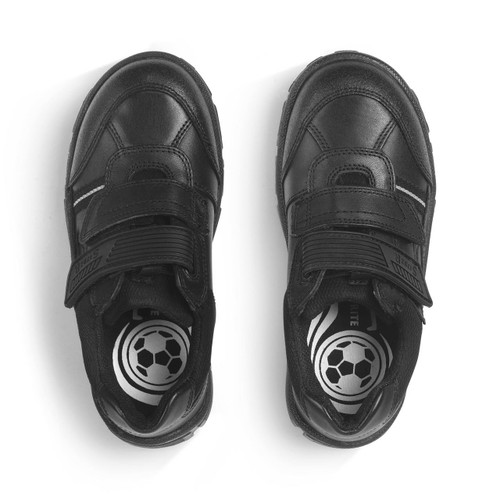 Start Rite Luke Black Leather Boys Rip-tape Casual School Shoes