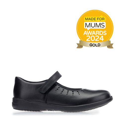 start rite Mary Jane Black leather girls rip-tape school shoes