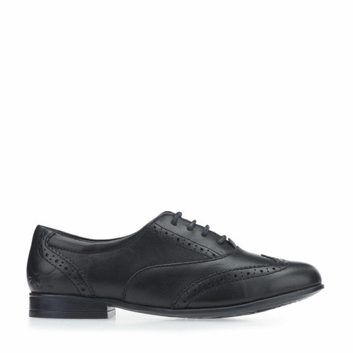 start rite Matilda Black leather girls lace-up closed school shoes