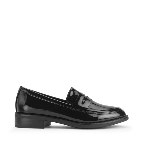 start rite Milan Black patent girls slip-on senior Angry Angels school loafer shoes