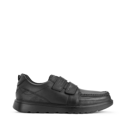 start rite Mission Black leather boys rip-tape school shoes