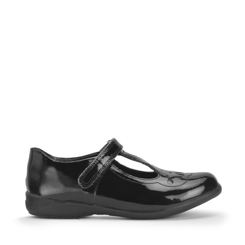 start rite Novel Black patent Simply by Start-Rite girls rip-tape Dual-Fit T-bar school shoes