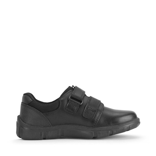 Start Rite Origin Black Leather Boys Rip-tape School Shoes