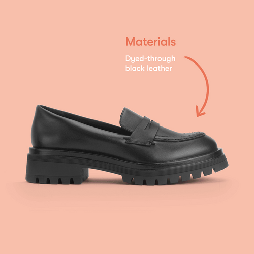 Start Rite Paris Black Leather Girls Slip-on Angry Angels School Shoes