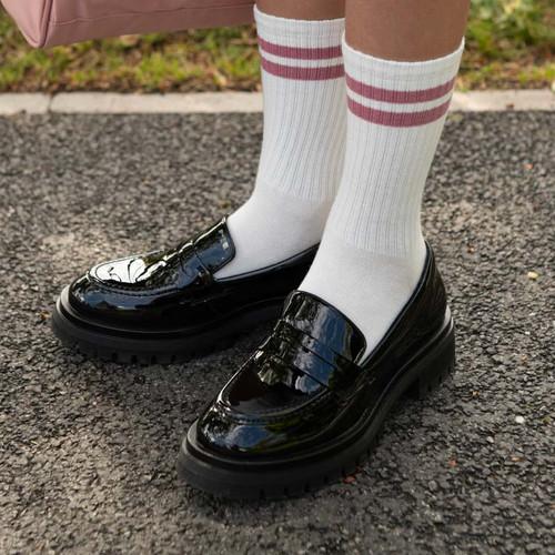 Start Rite Paris Black Patent Girls Slip-on Angry Angels School Shoes